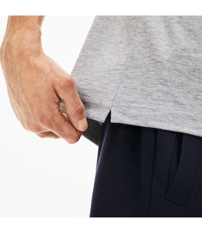 Lacoste Smart Paris, Heren Polo van Stretch Katoen Piqué, Regular Fit, Silver Grijs