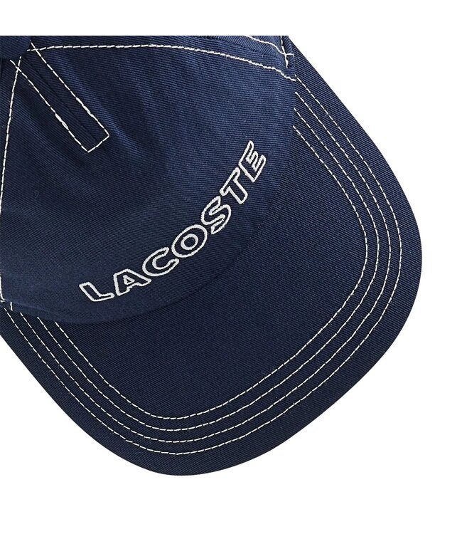 Lacoste Heritage Pet / Cap Katoen, Donkerblauw met Logo / Opschrift