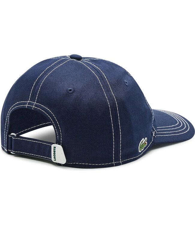 Lacoste Heritage Pet / Cap Katoen, Donkerblauw met Logo / Opschrift