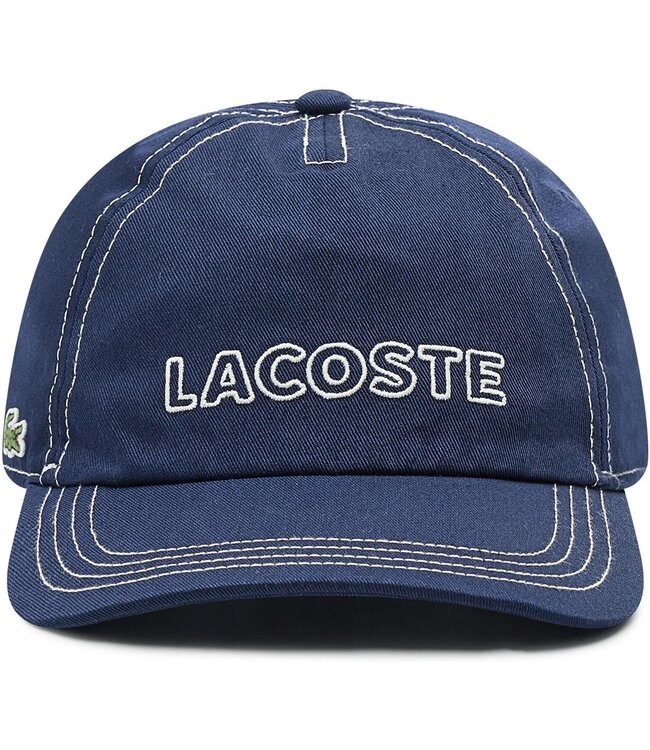 Lacoste Heritage Pet / Cap Katoen, Donkerblauw met Logo / Opschrift