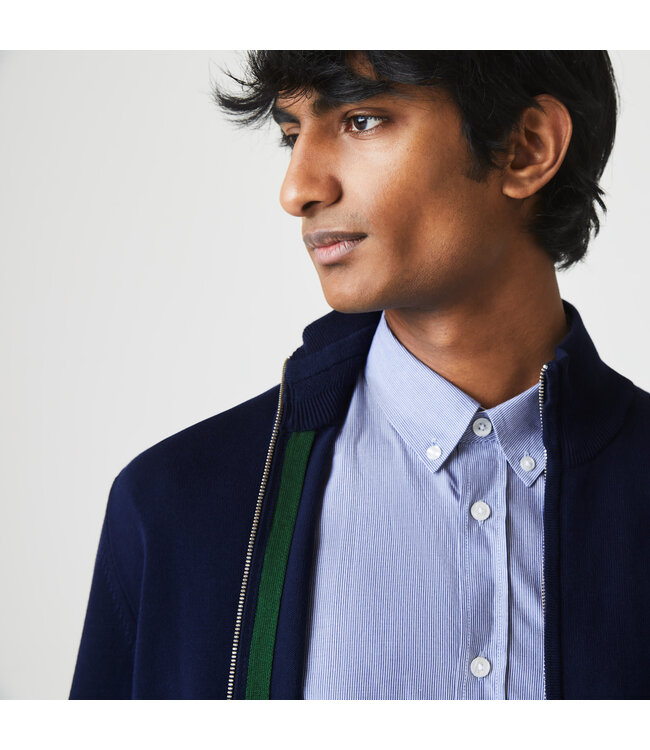 Lacoste Vest met Rits, Jersey Katoen, Regular Fit, Donkerblauw