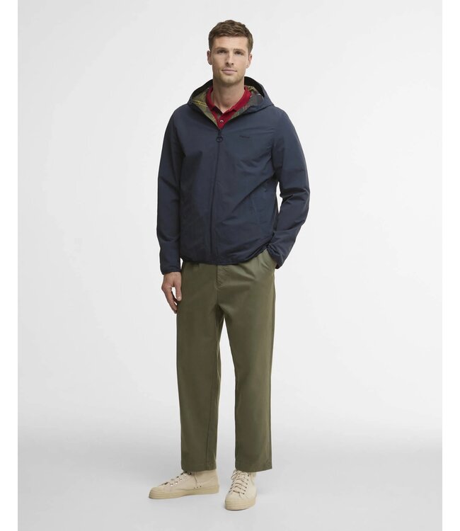 Barbour Jacket / Jas met Capuchon, Model, Kemble, Waterproof, Reversible, Classic Tartan / Navy
