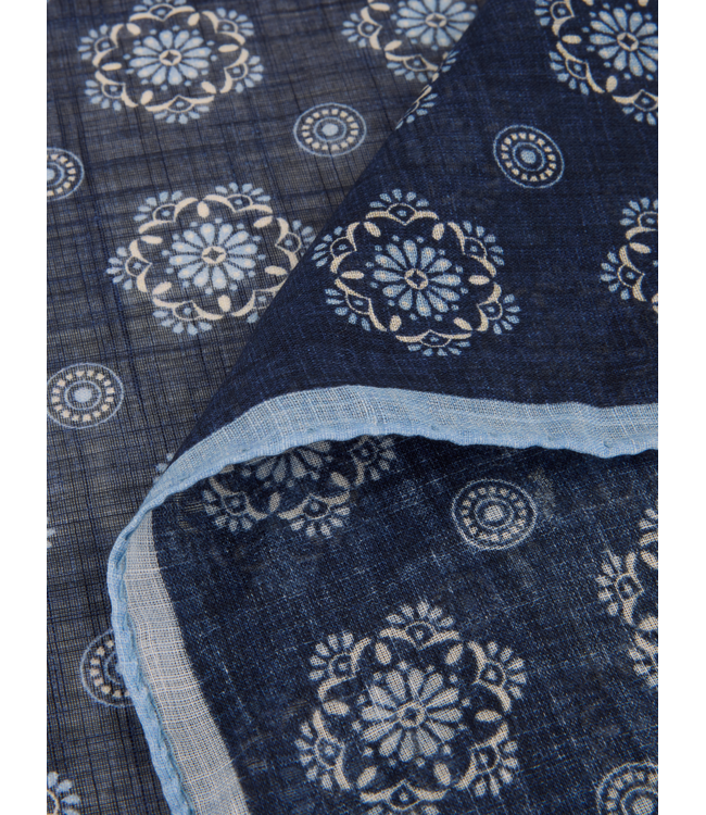Stenstroms Bandana, Katoen, 70 x 70, Donkerblauw met Print One Size