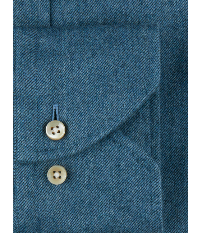 Stenstroms Overhemd, Lange Mouw, Button Down Kraag, Flanel, Blauw, Slimline