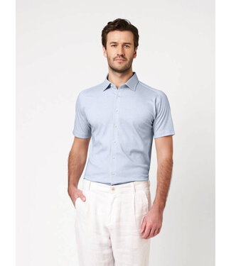 Desoto Desoto, Jersey Overhemd/Shirt, Korte Mouw, Kent Kraag, Lichtblauw