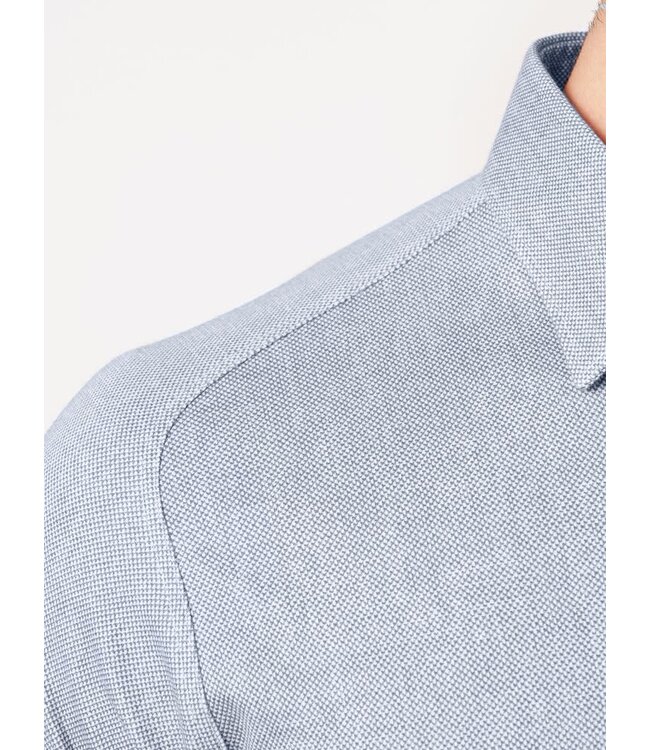 Desoto Jersey Overhemd/Shirt, Korte Mouw, Kent Kraag, Lichtblauw