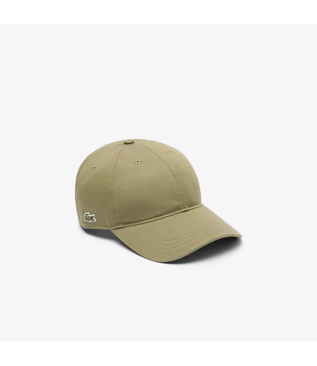 Lacoste Pet / Cap Twill Katoen, Logo aan Zijkant, Unisex, Khaki