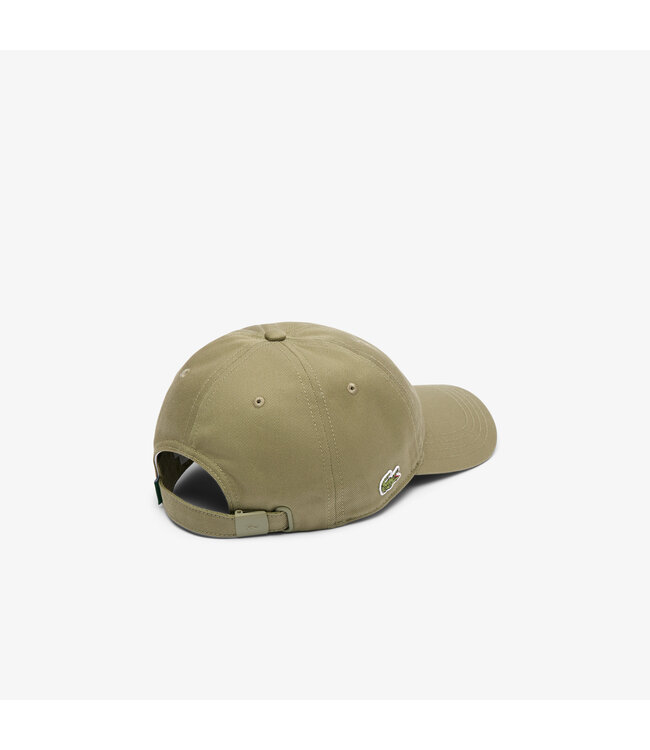 Lacoste Pet / Cap Twill Katoen, Logo aan Zijkant, Unisex, Khaki