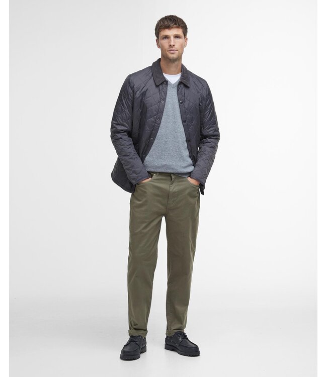 Barbour Jas, Tailored Fit, Quilted, Driekwart, Model Heritage Liddesdale, Antracietgrijs, Charcoal