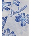 Stenstroms Sjaal, Katoen Linnen Mix, Wit Blauw Gebloemd