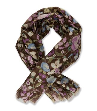 Stenstroms Stenstroms, Sjaal, Katoen Linnen Mix, Bruin Paars Gebloemd