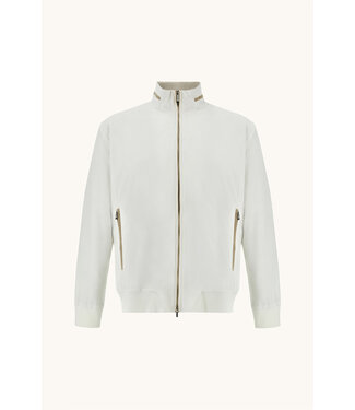 Paul & Shark Paul & Shark, Vest met Rits, Hybrid, Windstopper, Wol, Typhoon Platinum, Almond, Roomwit met Suede Accenten