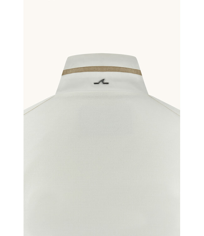 Paul & Shark Vest met Rits, Hybrid, Windstopper, Wol, Typhoon Platinum, Almond, Roomwit met Suede Accenten