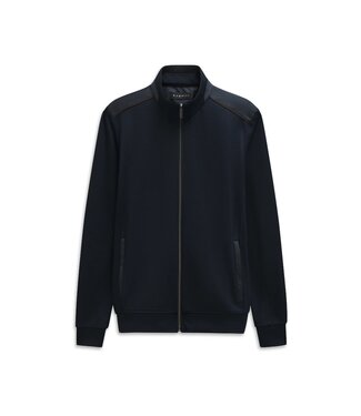 Bugatti Bugatti , Vest, Sweat-Shirt Jacket met Rits, Donkerblauw met Bruine Accenten