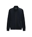 Bugatti Vest, Sweat-Shirt Jacket met Rits, Donkerblauw met Bruine Accenten