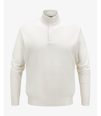 Paul & Shark Paul & Shark, Trui, Half-Zip, Merino Summer Wool, Roomwit met Beige Accenten