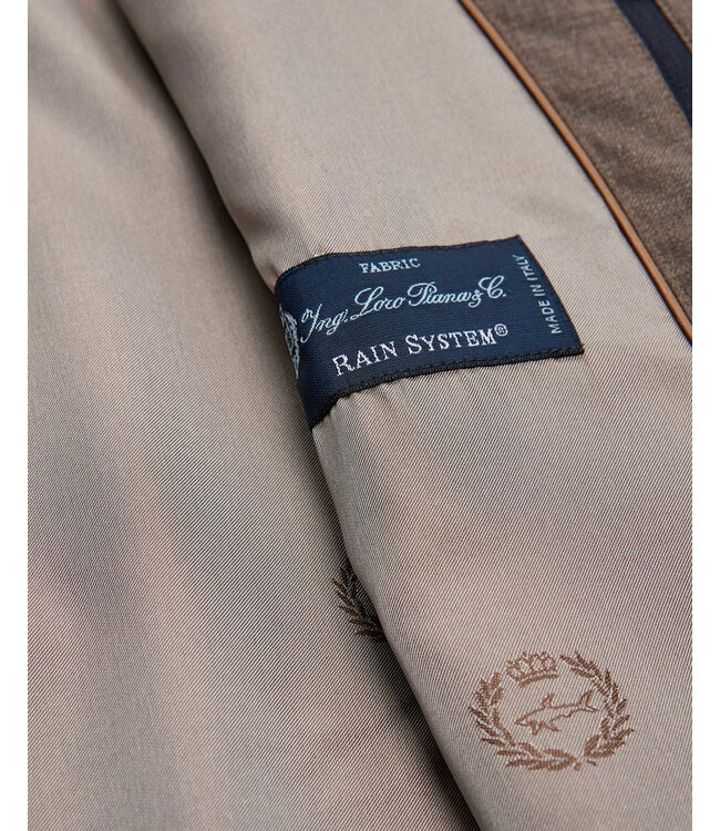 Paul & Shark Hybrid Vest met Rits, Wol, Zijde, Green Storm System® Loro Piana Fabric, Taupe