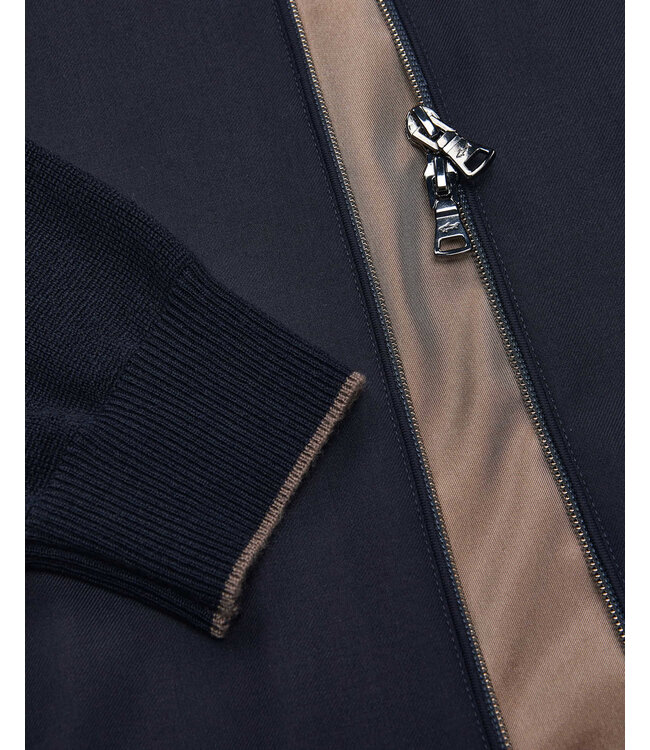 Paul & Shark Hybrid Vest met Rits, Wol, Zijde, Green Storm System® Loro Piana Fabric, Donkerblauw