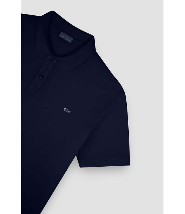 Paul & Shark Polo, Korte Mouw, Pique Katoen, Uni Donkerblauw, Shark Logo