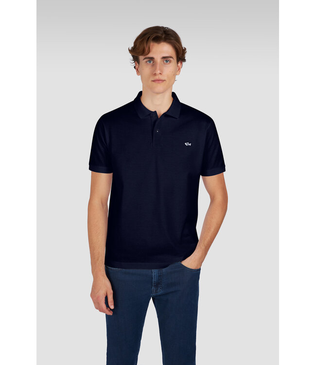 Paul & Shark Polo, Korte Mouw, Pique Katoen, Uni Donkerblauw, Shark Logo