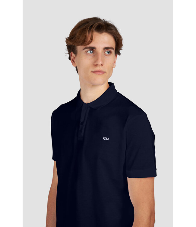 Paul & Shark Polo, Korte Mouw, Pique Katoen, Uni Donkerblauw, Shark Logo