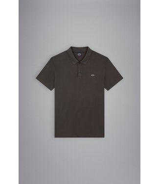 Paul & Shark Paul & Shark, Polo, Korte Mouw, Pique Katoen, Uni Taupe, Shark Logo