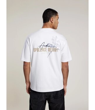 Aeden Aeden, T-Shirt, Katoen, Oversized, Korte Mouw, Rugprint, Orzian Tee, Off-White