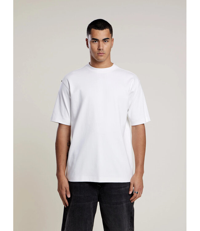Aeden T-Shirt, Katoen, Oversized, Korte Mouw, Rugprint, Orzian Tee, Off-White