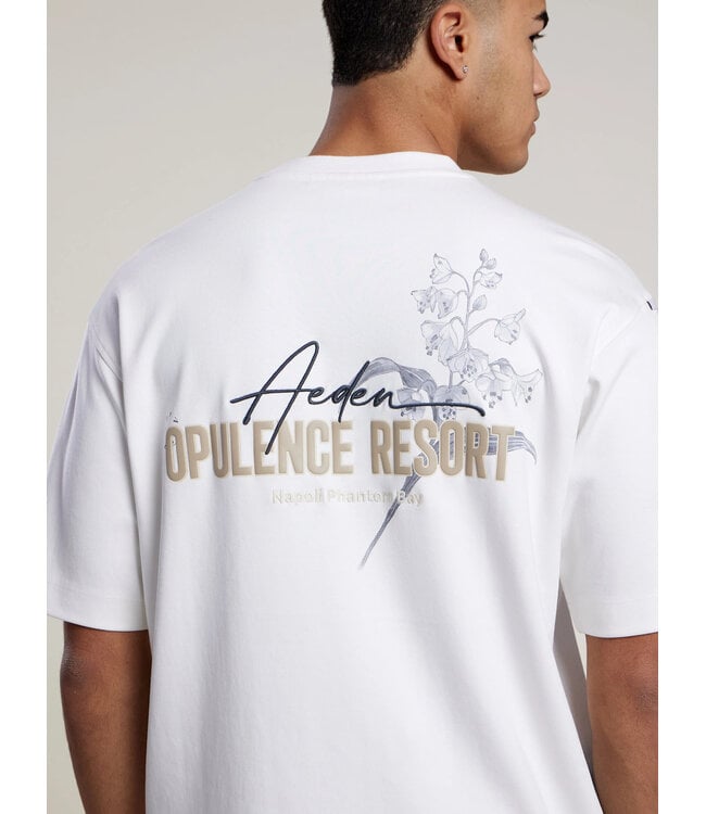 Aeden T-Shirt, Katoen, Oversized, Korte Mouw, Rugprint, Orzian Tee, Off-White