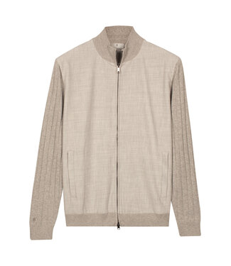 Thomas Maine Thomas Maine, Vest met Rits, Merino Wol,  Lichtgrijs