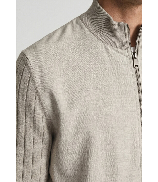 Thomas Maine Vest met Rits, Merino Wol,  Lichtgrijs