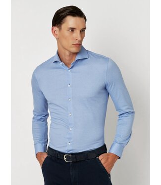 Desoto Luxury Line Desoto Luxury Line, Overhemd, Regal Twill Design, Supima Jersey Katoen, Lichtblauw, Cutaway Kraag