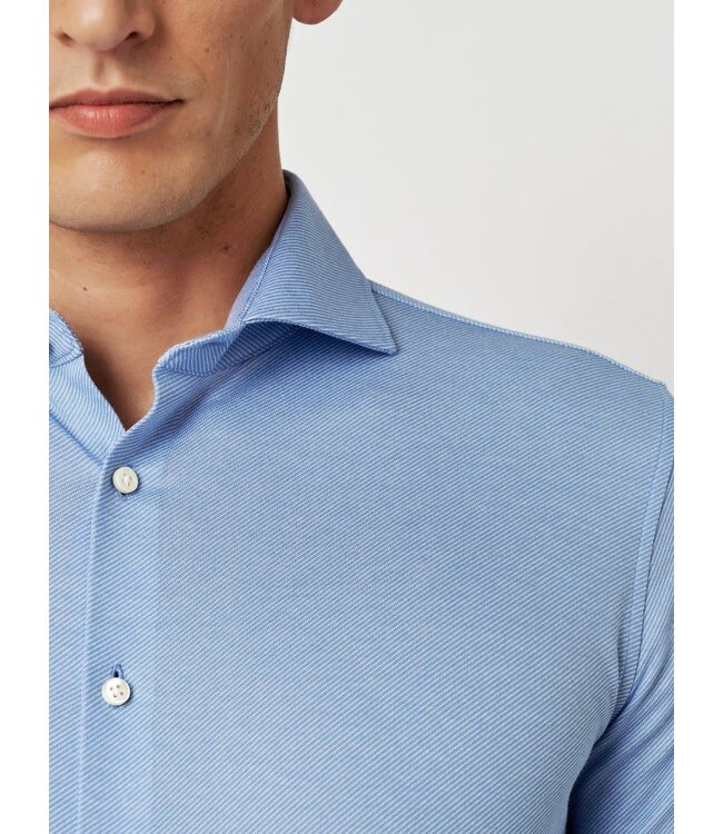 Desoto Luxury Line Overhemd, Regal Twill Design, Supima Jersey Katoen, Lichtblauw, Cutaway Kraag