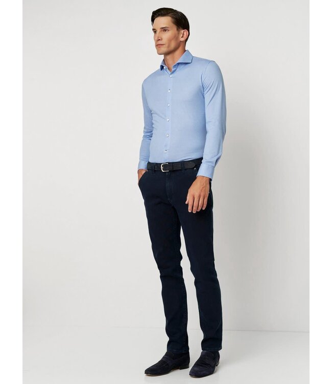 Desoto Luxury Line Overhemd, Regal Twill Design, Supima Jersey Katoen, Lichtblauw, Cutaway Kraag