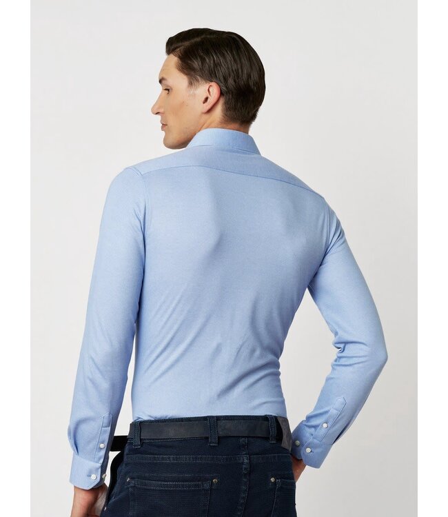 Desoto Luxury Line Overhemd, Regal Twill Design, Supima Jersey Katoen, Lichtblauw, Cutaway Kraag