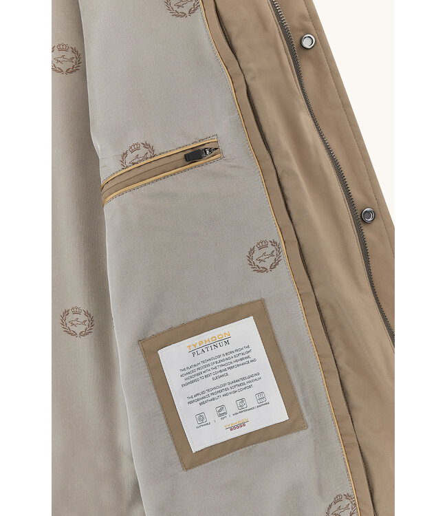 Paul & Shark Hybrid Jas / Vest met Rits, Typhoon® Platinum Jacket, Taupe