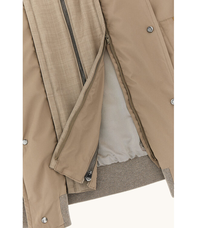 Paul & Shark Hybrid Jas / Vest met Rits, Typhoon® Platinum Jacket, Taupe