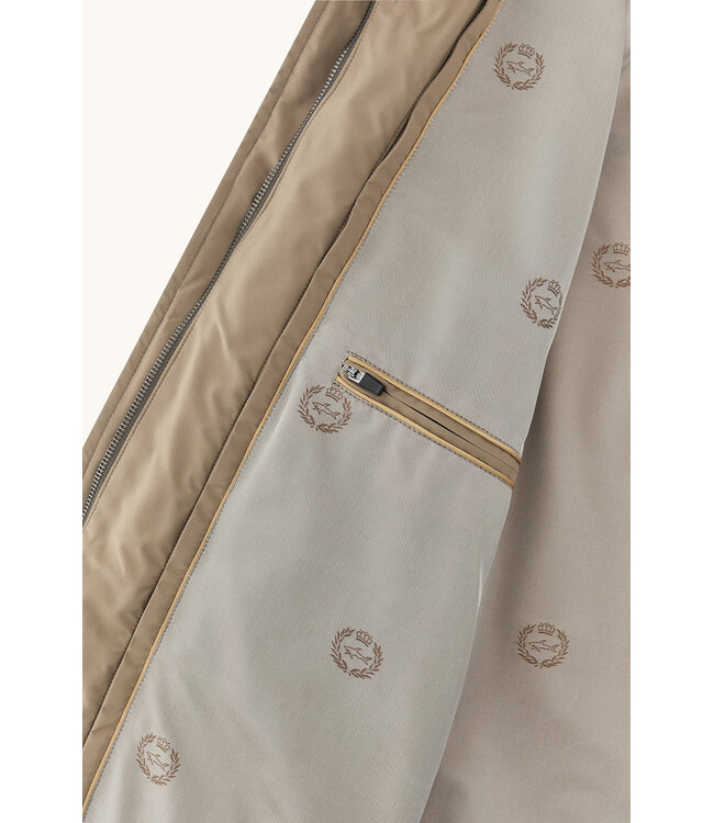 Paul & Shark Hybrid Jas / Vest met Rits, Typhoon® Platinum Jacket, Taupe