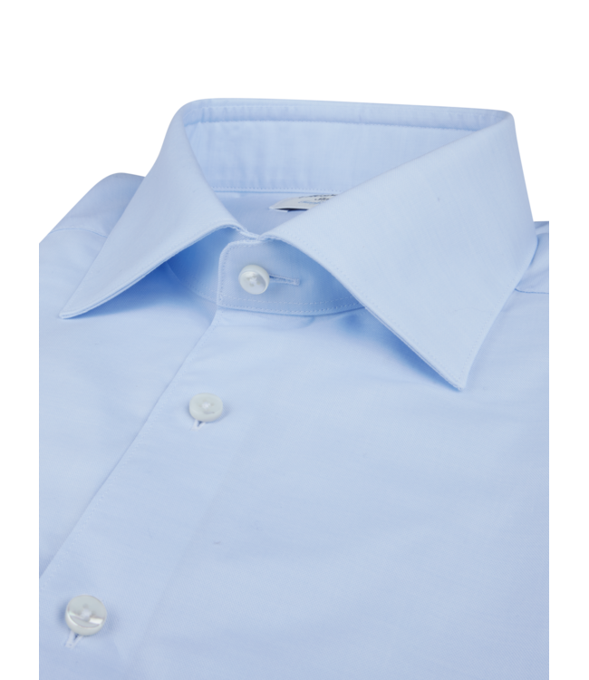 Stenstroms Overhemd, Two Fold Katoen, Stretch, Lange Mouw, Lichtblauw, Slimline