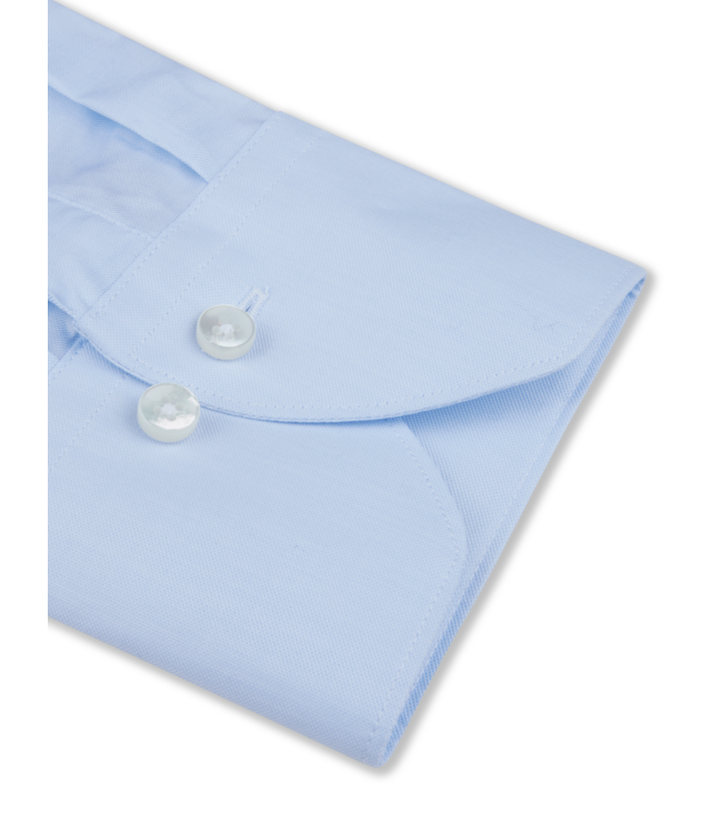 Stenstroms Overhemd, Two Fold Katoen, Stretch, Lange Mouw, Lichtblauw, Slimline