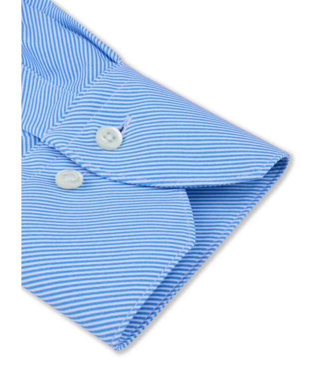 Stenstroms Overhemd, Lange Mouw, Active Stretch-fabric Jersey, Lichtblauw Regal Streep, Slimline