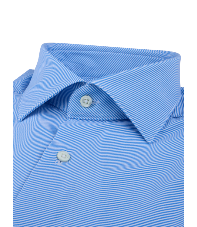 Stenstroms Overhemd, Lange Mouw, Active Stretch-fabric Jersey, Lichtblauw Regal Streep, Slimline