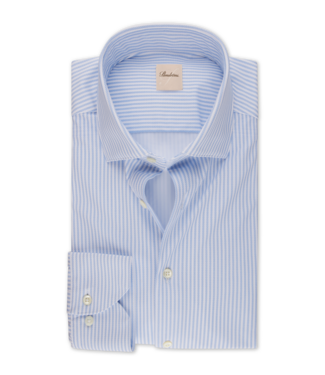 Stenstroms Stenstroms, Overhemd, Lange Mouw, Stretchfabric Jersey, Wit, Lichtblauw, Gestreept, Slimline