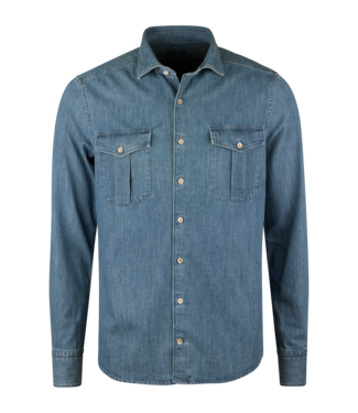 Stenstroms Stenstroms, Overhemd, Denim, Casual, Lange Mouw, Slimline