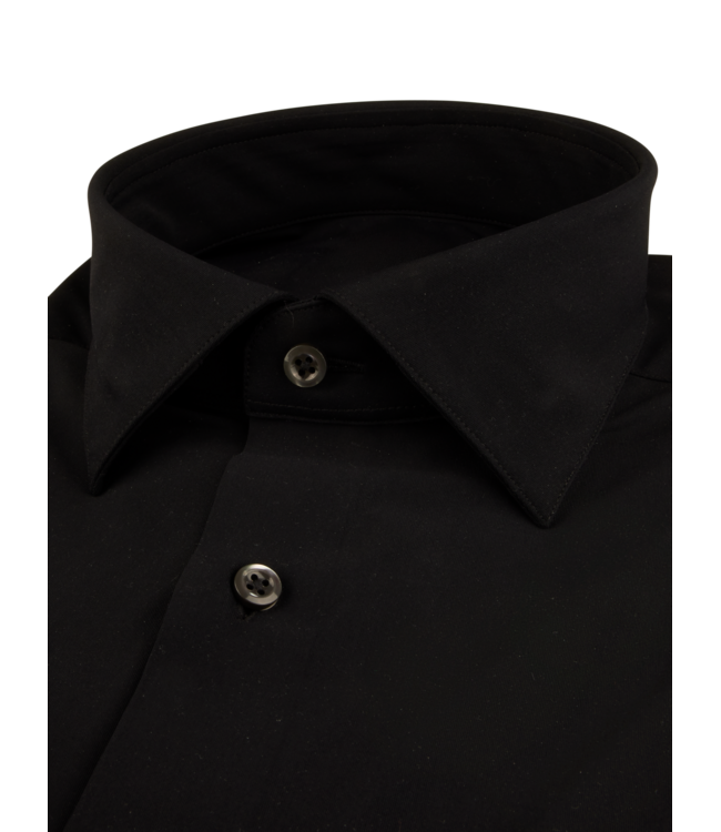 Stenstroms Overhemd, Lange Mouw, Stretchfabric Jersey, Zwart