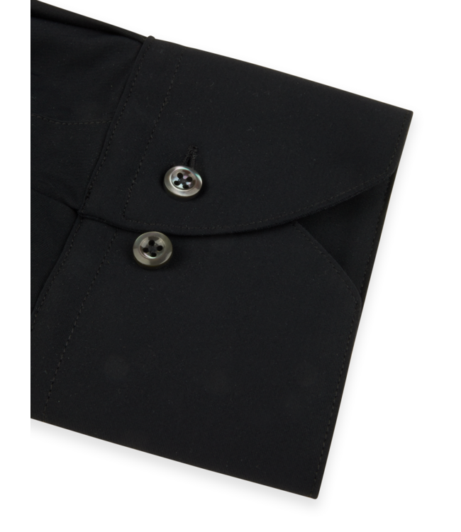 Stenstroms Overhemd, Lange Mouw, Stretchfabric Jersey, Zwart