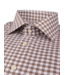 Stenstroms Overhemd, Twofold Katoen, Lange Mouw, Bruin Wit Geruit, Regular Fit