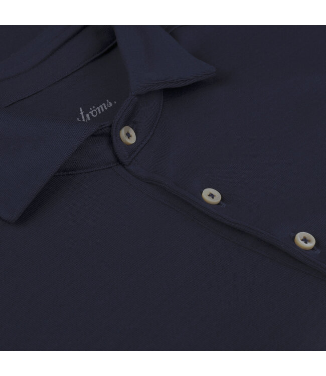 Stenstroms Polo, Korte Mouw, Jersey Katoen, Donkerblauw