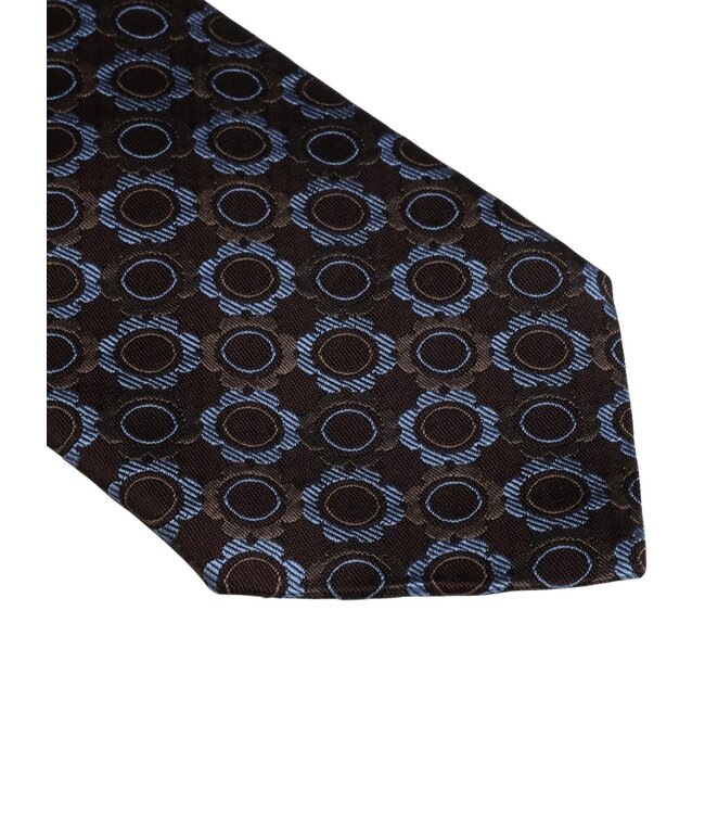 Stenstroms Das, Zijde, Bruin, Beige, Blauw Patroon