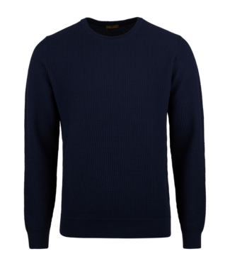 Stenstroms Stenstroms, Trui, Ronde Hals, Katoen, Structuur Knit, Donkerblauw